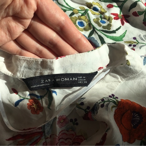 Zara tunic with floral peacock print M - Picture 3 of 3